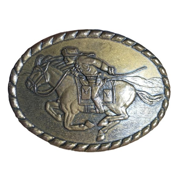 1981 "Pony Express Rider" VINTAGE BUCKLE - Picture 4 of 5